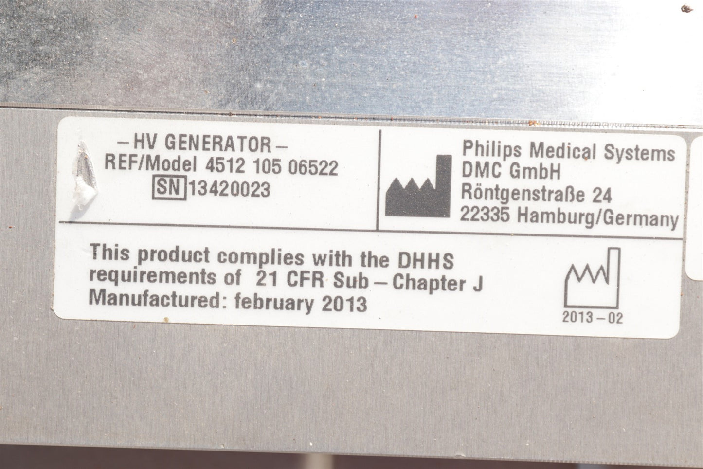 Philips Briliance ICT HV Power Supply Genrator 4512 105 06522