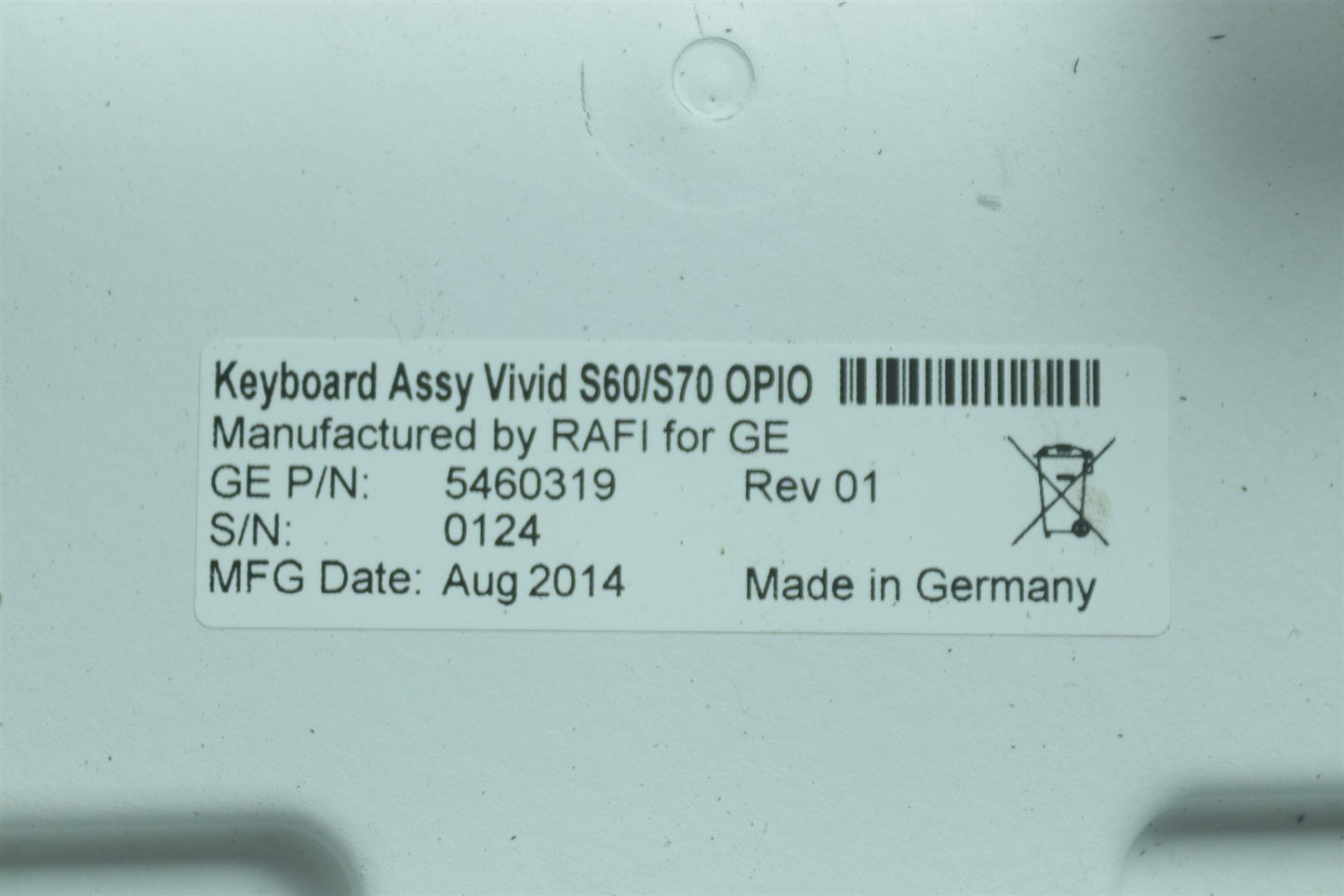 GE Rafi Vivid S70 Keyboard Assy 5460319