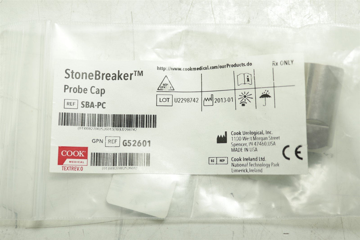 Cook Medical Stonebreaker Pneumatic Lithotripter + Probe Cap + Sterilisation Cap