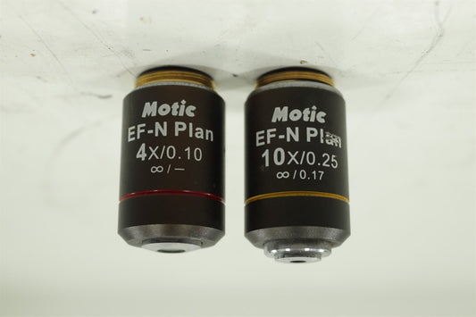 Motic EF-N Plan Microscope 10X 0.25 ∞/0.17 + 4X 0.10 ∞/- Objective lens