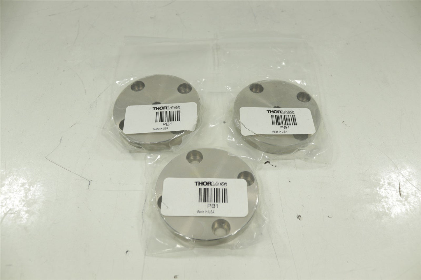 LOT OF 3 THORLABS PB1 - Mounting Post Base Ø2.48" x 0.40" Thick