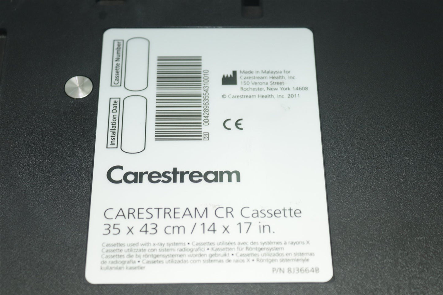 Carestream Cassette 35x43cm 14x17" + Screen POC 140\260\360 Vita CR Flex