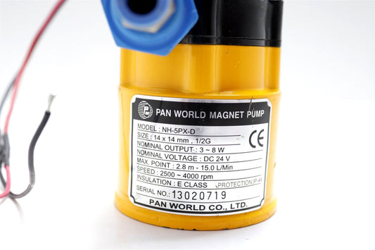 Pan World NH-5PX-D Brushless DC Magnet Pump 15L/min 2.8m Head 1/2"NPT 24V