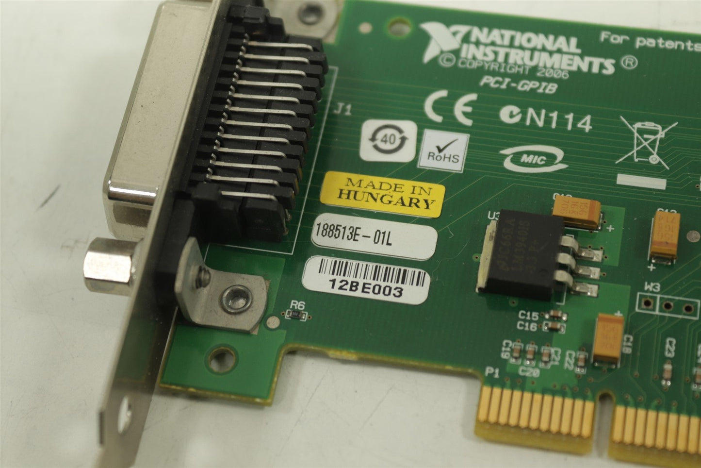 National Instruments PCI-GPIB Interface Adapter Card 188513E-01