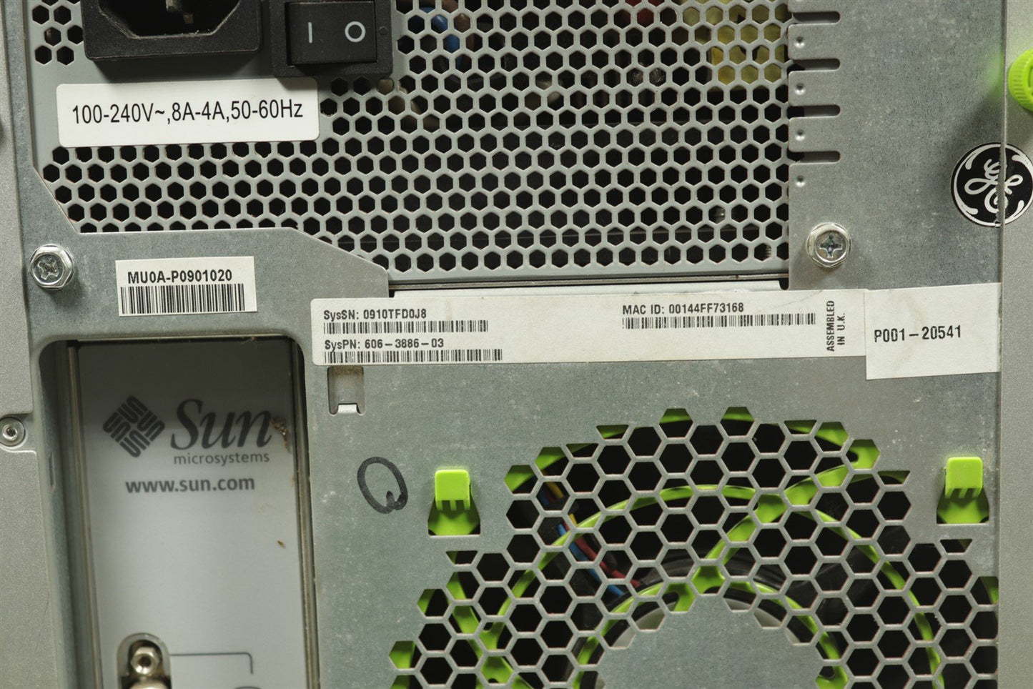 SUN ESSENTIAL Computer Server GE PN5189387, Motherboard PN P001