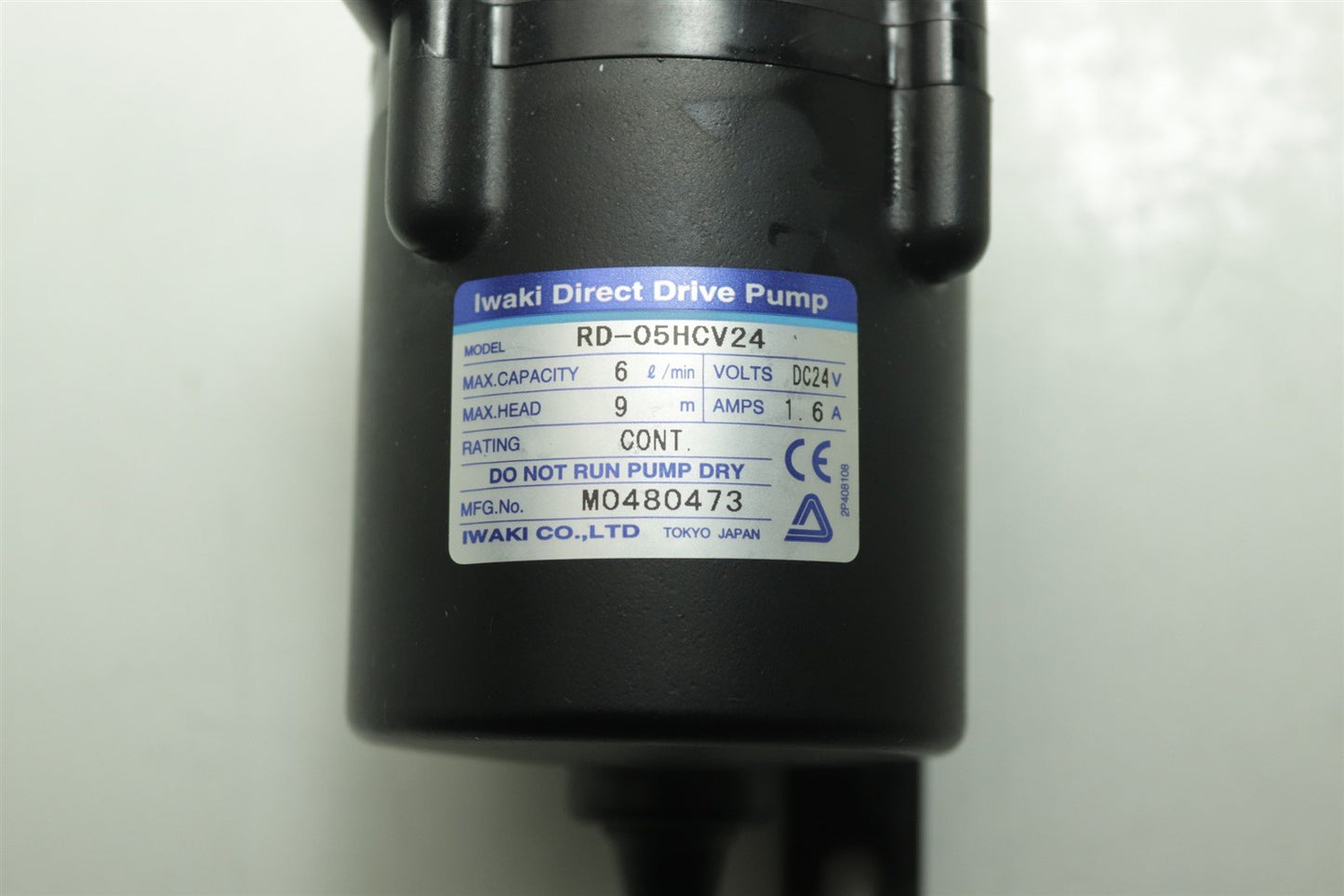 Iwaki Direct Drive Water Pump RD-05HCV24 6 LPM 24 VDC 1.6A