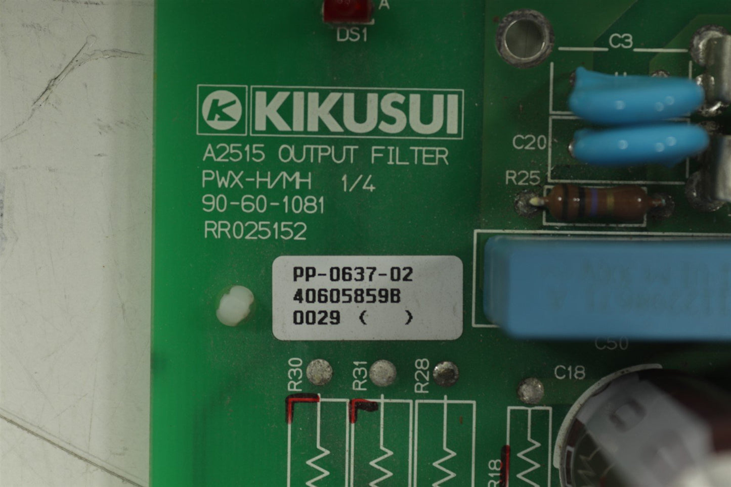 Kikusui A2515 Output Filter PWX-H/MH 90-60-1081 RR025152