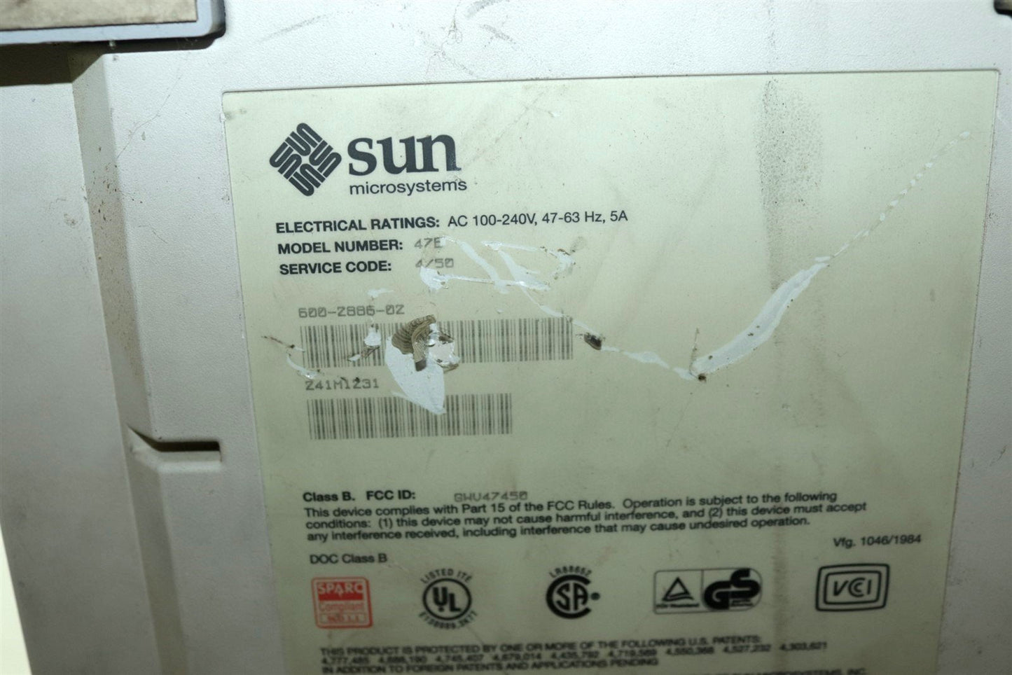 Sun Microsystems Sparc Station IPX 47B 4/50 600-2886-02