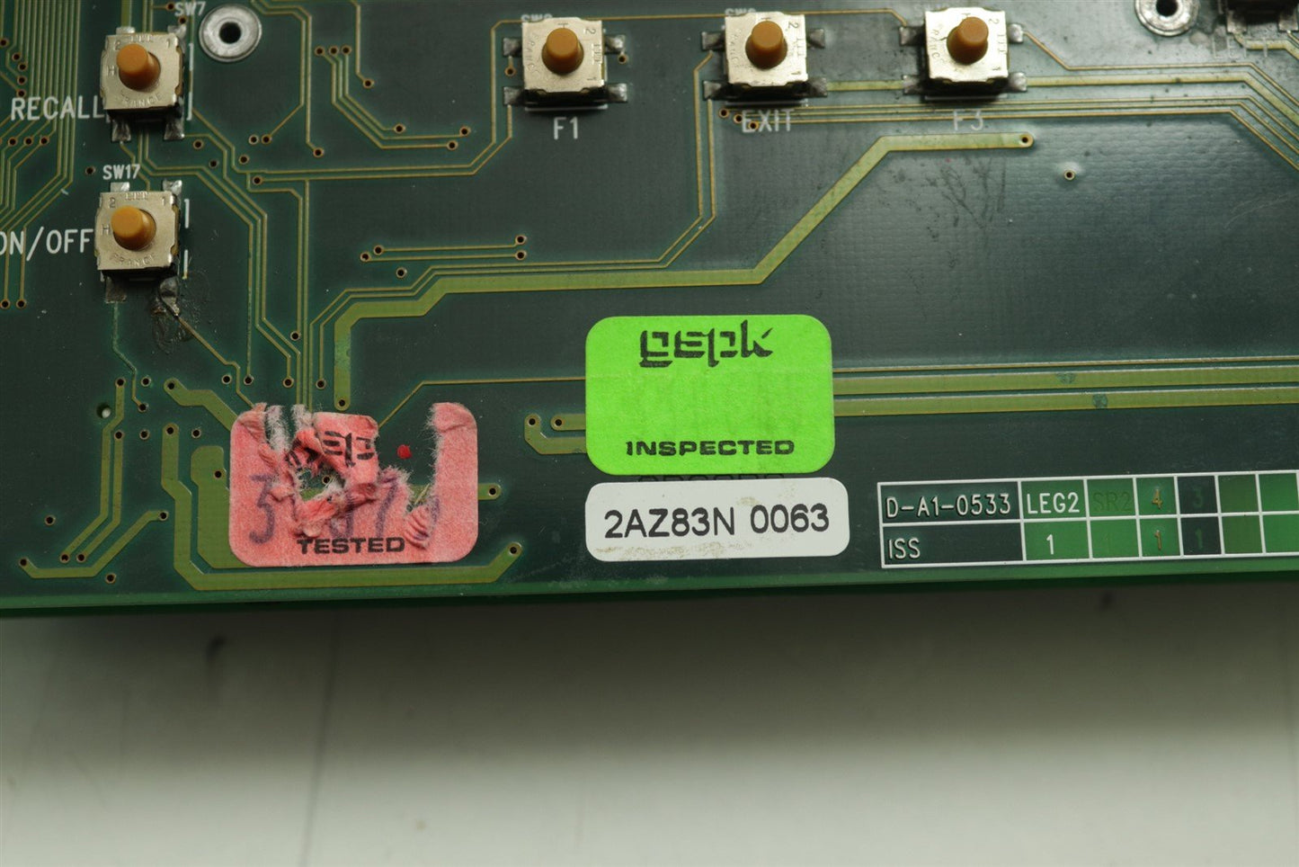 Druck DPI 610 Pressure Calibrator Front Panel Board Assy 2AZ83N 006