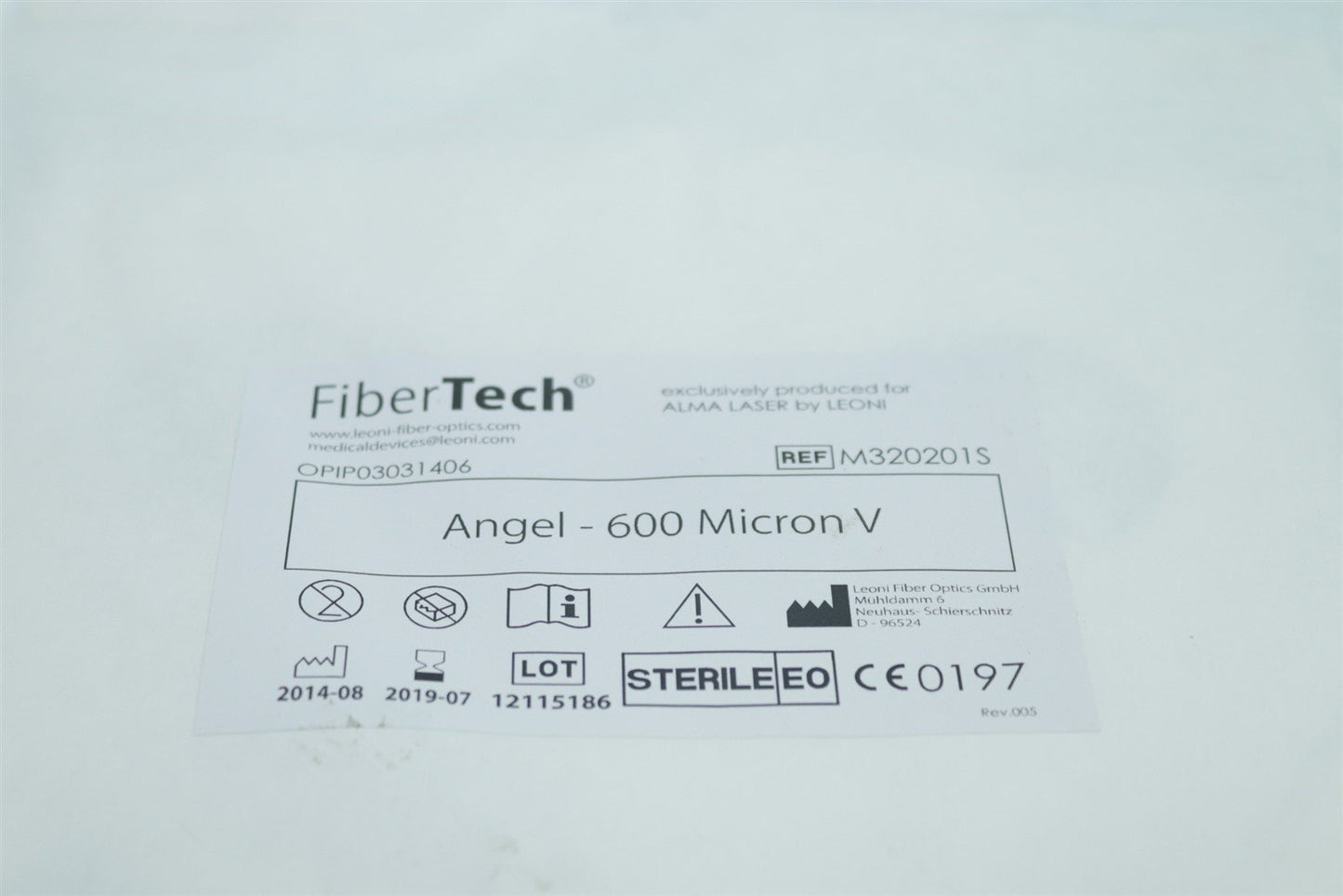 FiberTech Angel - 600 Micron V for ALMA LASER