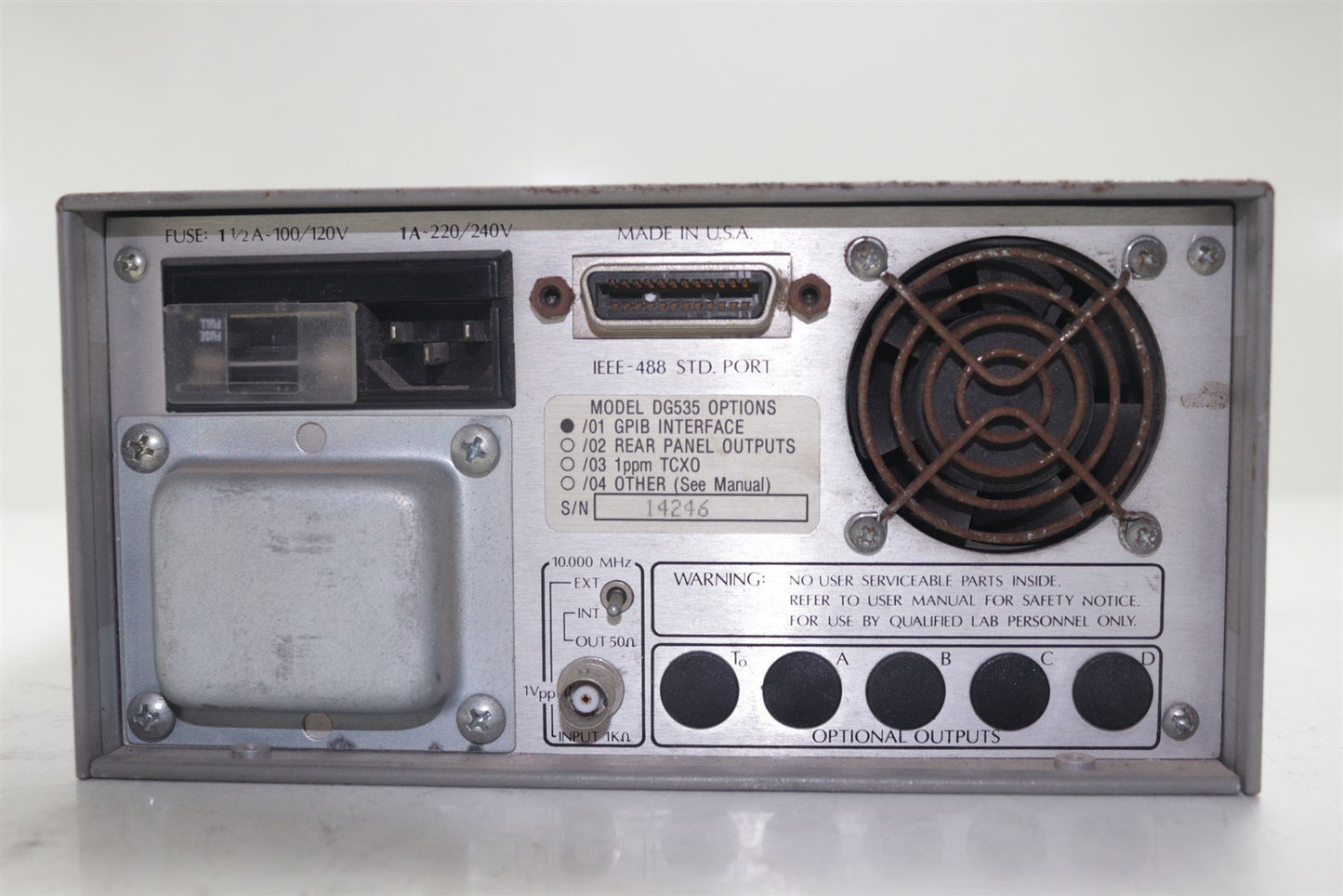 SRS Stanford Research DG535 Four Channel Digital Delay Pulse Generator Option 01