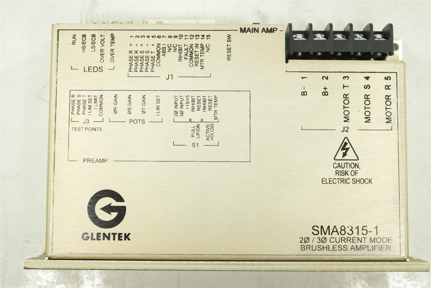 Glentek SMA8315HP-1F8-020A-1 Brushless AmplifierServo Drive Motor Controller