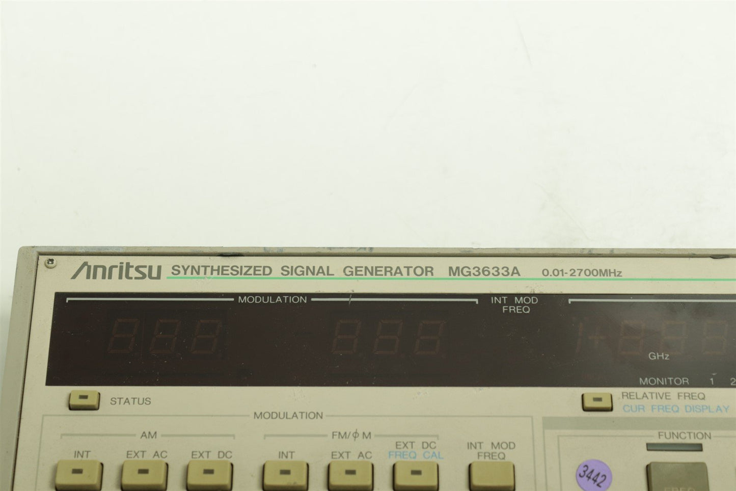 Anritsu MG3633A Synthesized Signal Generator 10kHz-2700MHz Front Panel Assy