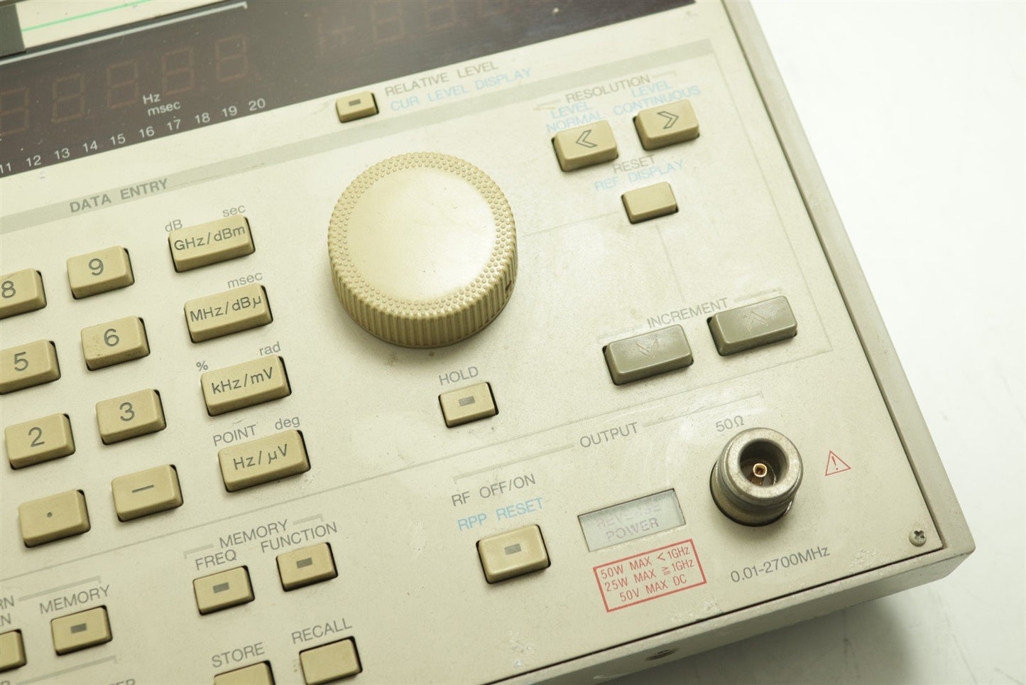 Anritsu MG3633A Synthesized Signal Generator 10kHz-2700MHz Front Panel Assy