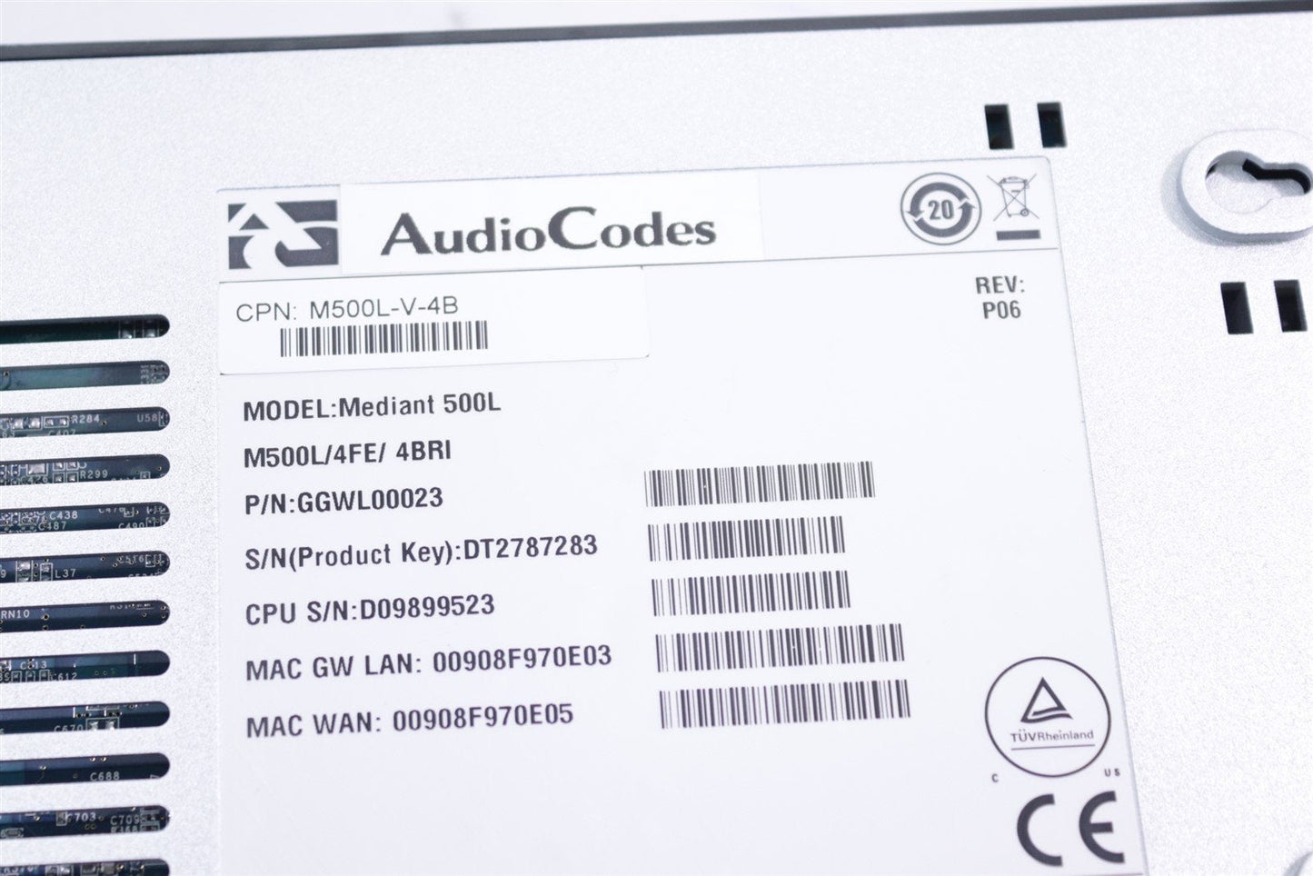 AudioCodes Mediant 500L M500L-V-4B GGWL00023 All-in-one Router VoIP