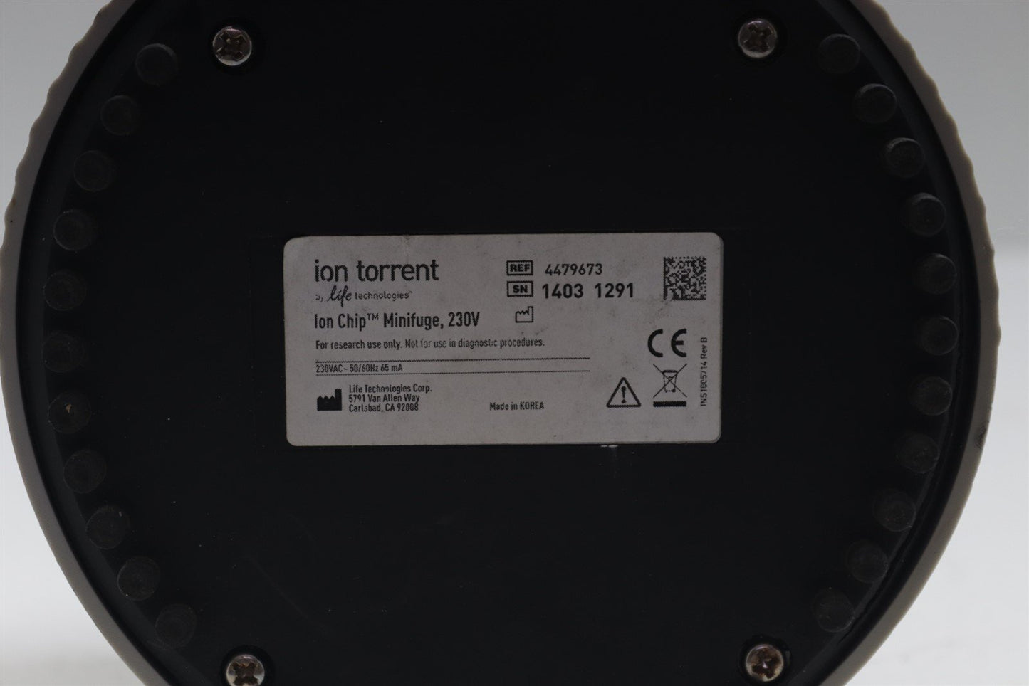 Life Technologies Ion Torrent Ion Chip Minifuge 230V Tested & Working