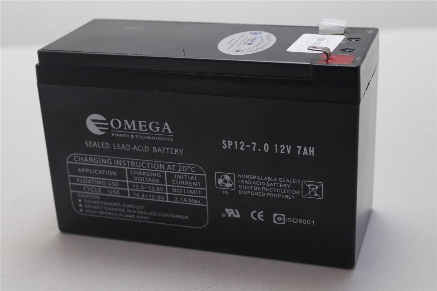 Omega 12V7AH SP12-7.0 12V 7AH Sealed Lead-Acid Battery