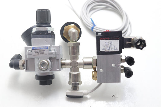 Koganei Input Pressure Pneumatics Assy w/ Pressure Switch & Pressure Regulator