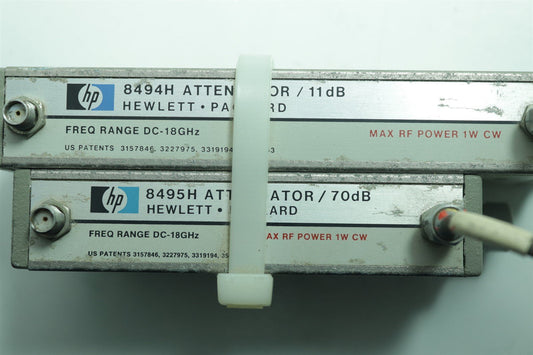 HP Agilent 8494H 11dB + 8495H 70dB Programmable Step Attenuator Set TESTED