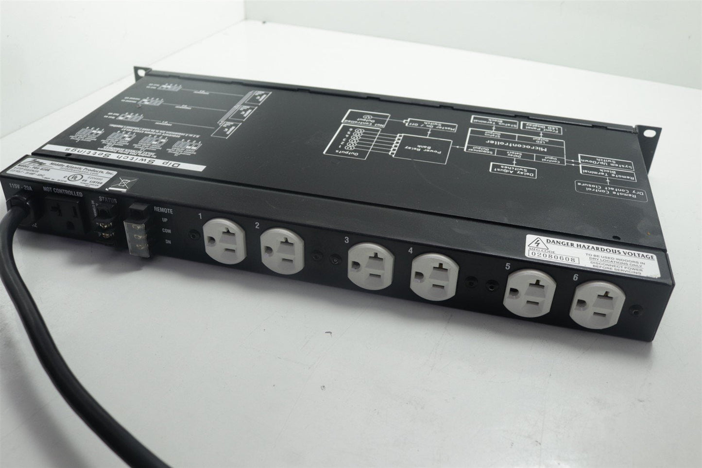 Middle Atlantic Power Sequencer 6-Step Sequencer 115V 20 Amp 6 Outlets PDS-620R