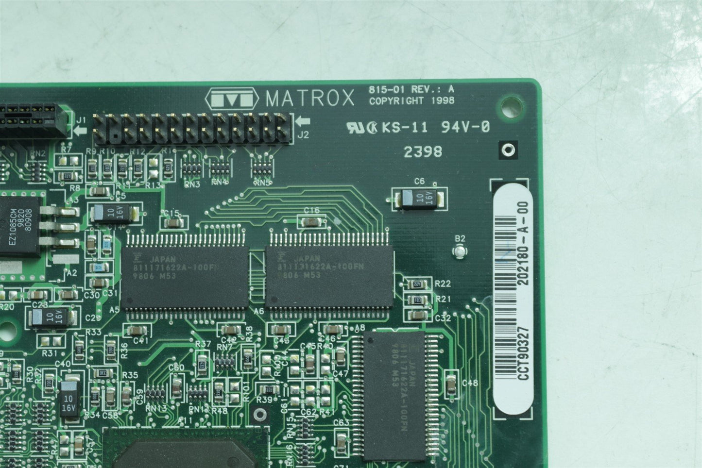 Matrox 815-01 REV.: A KS-11 94V-0 2398 CCT90327 202180-A-00 Video Card