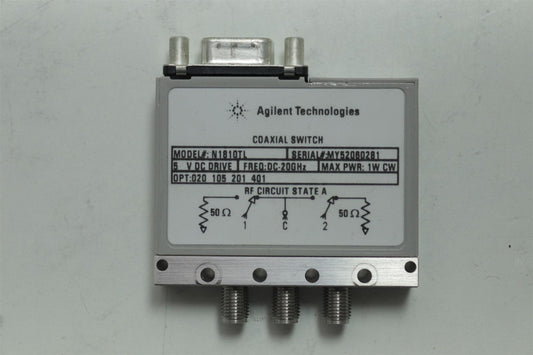 Agilent Keysight N1810TL Coax Switch 20Ghz 5V opts. 020 105 201 401