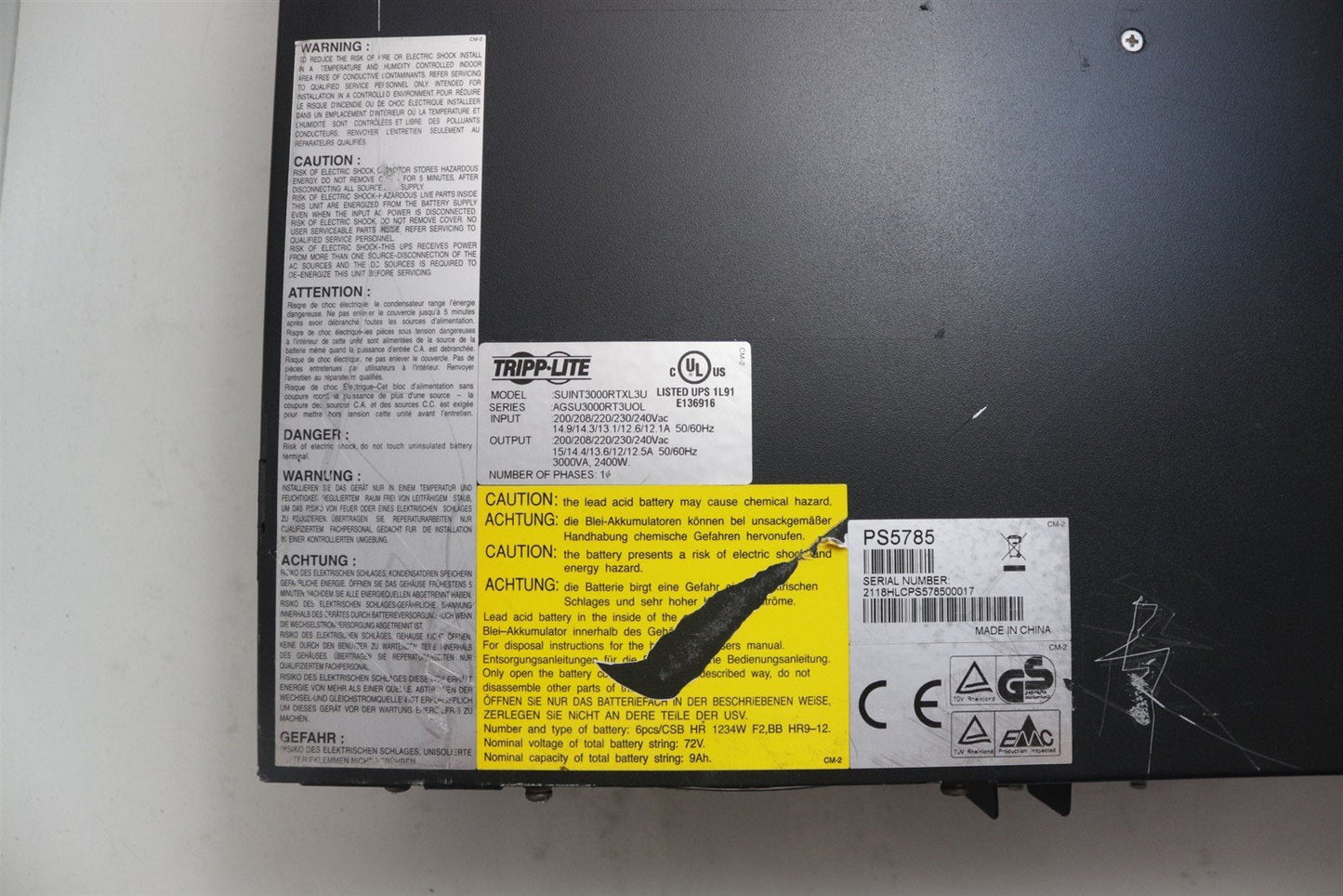 Tripp-Lite 3000VA Rackmount XL 3U UPS SUINT3000RTXL3U
