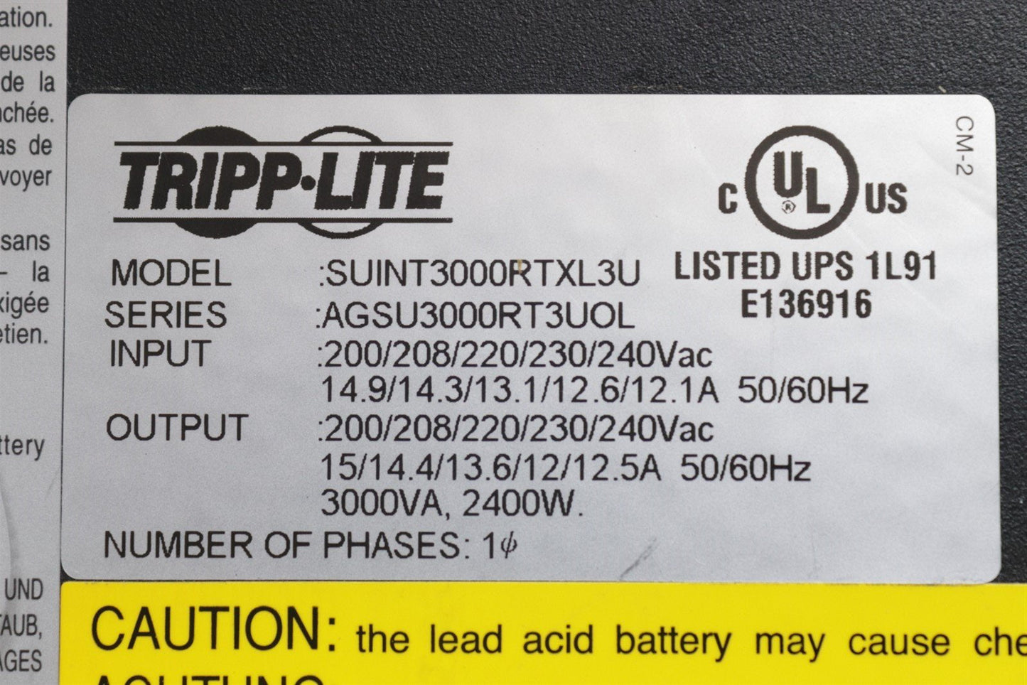 Tripp-Lite 3000VA Rackmount XL 3U UPS SUINT3000RTXL3U