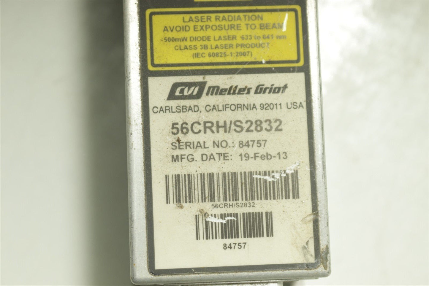 CVI Melles Griot Laser Controller 56CLC100-000 And Head 56CRH/S2832