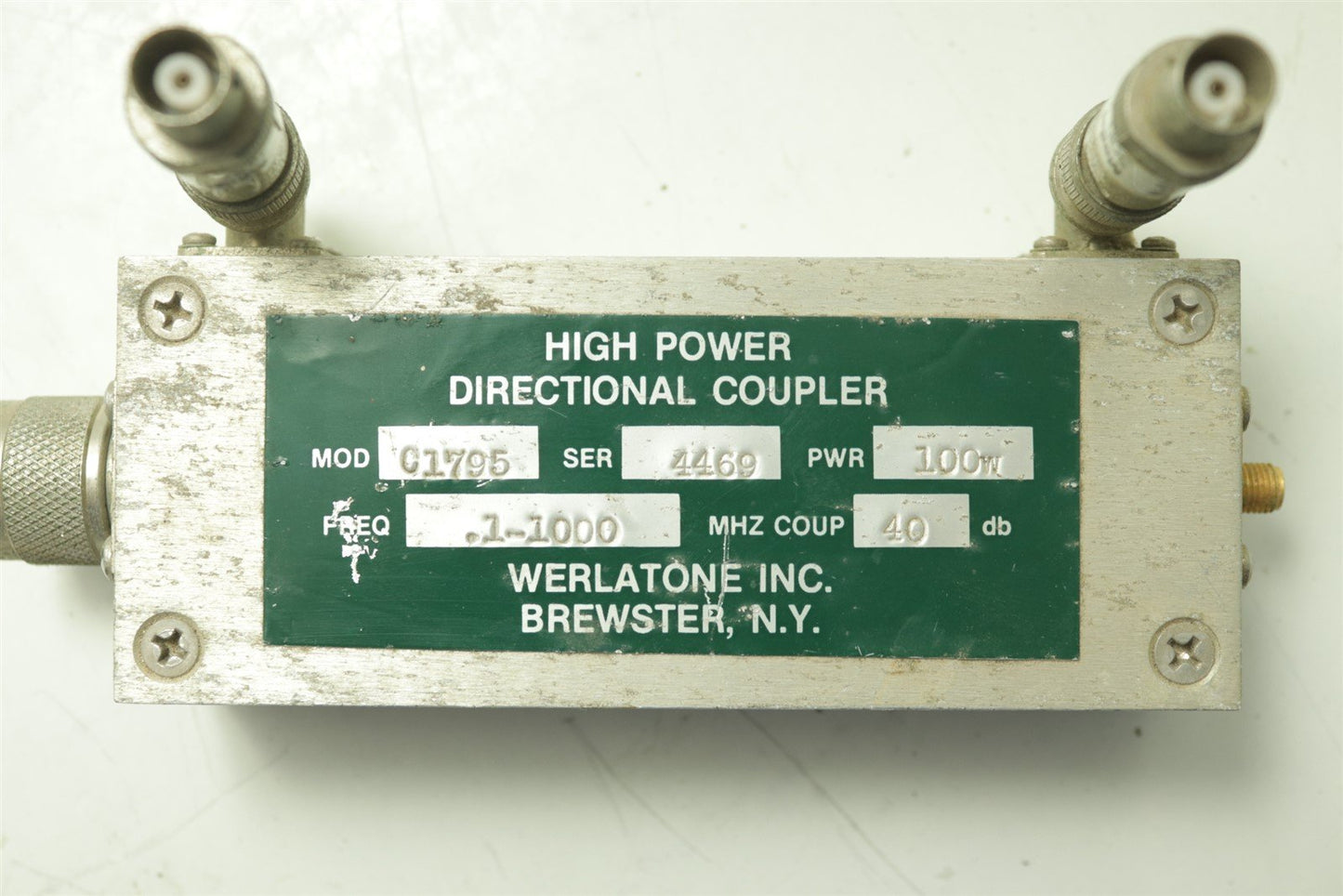 WERLATONE INC High Power Directional Coupler 01795