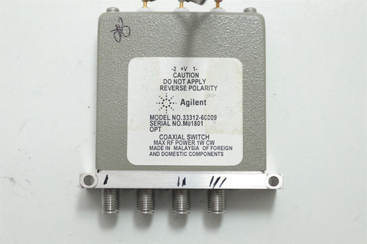 HP Agilent 33312-60009 Coaxial Switch Max RF Power 1W