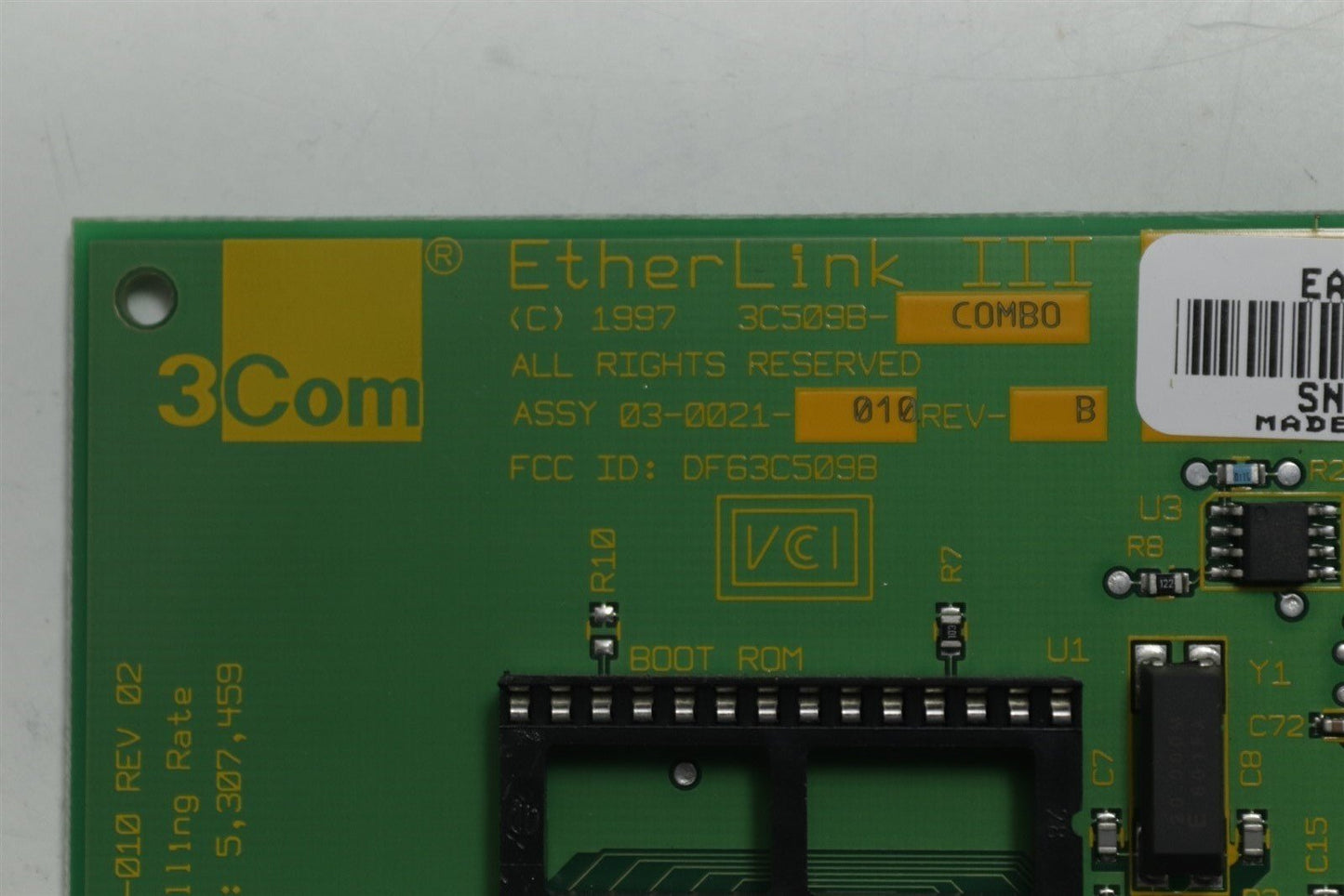 3COM Etherlink III Network Card 3C509B-Combo Assy 03-0021-010 REV-B