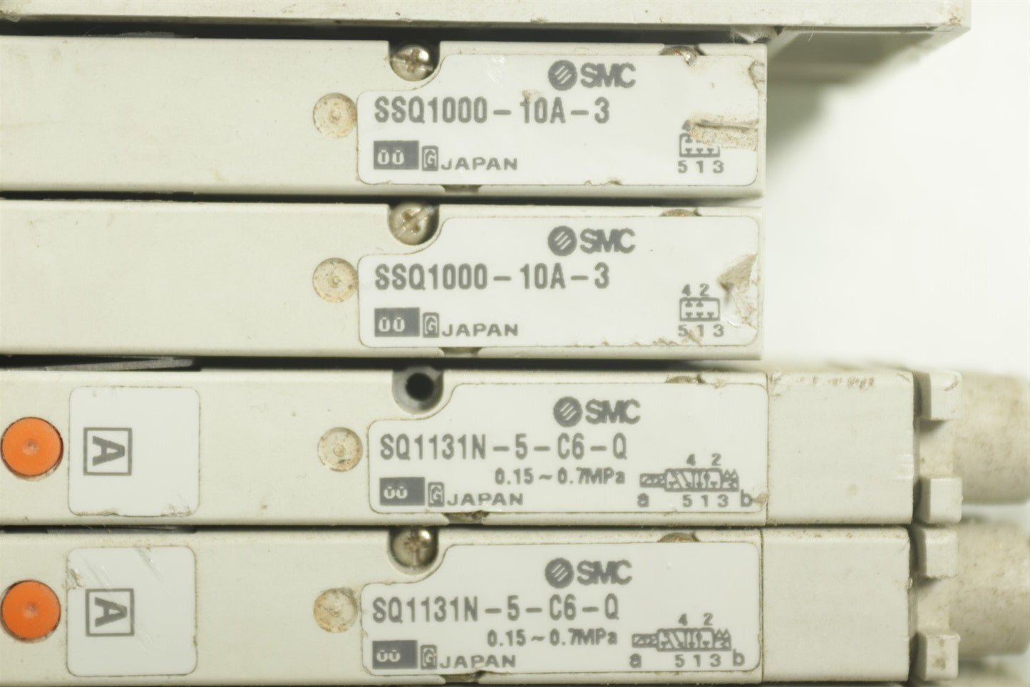 SMC Assembly Valve SQ1131N-5-C6-Q Lot Of 8+ 2 SSQ1000-10A-3