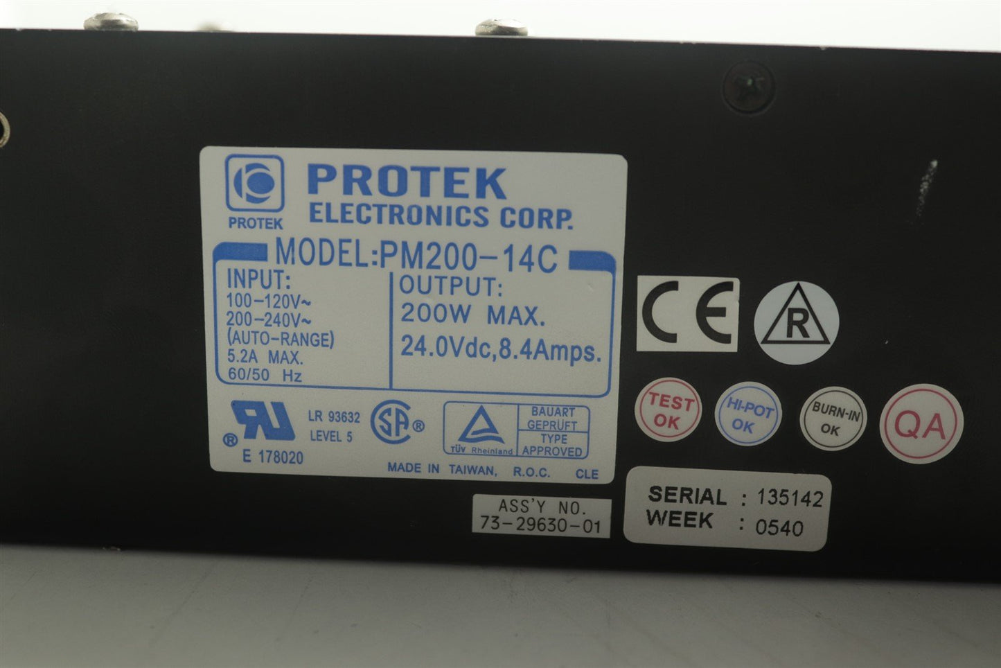 PROTEK PM200-14C Power Supply 73-296030-01