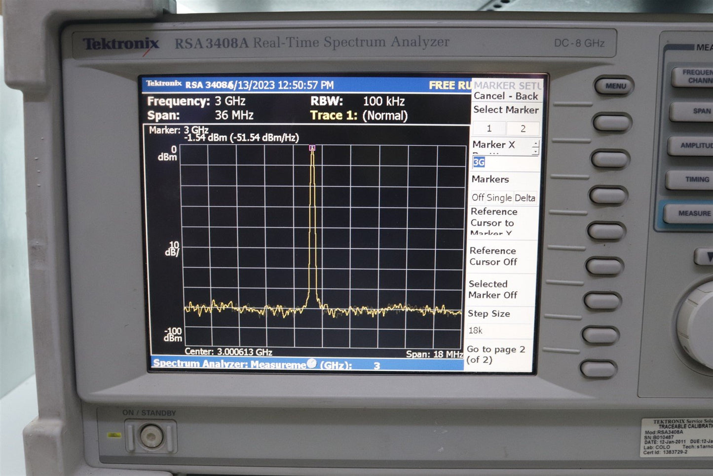Tektronix RSA-3408A Real Time Spectrum Analyzer 8GHz Opts A1/1R/02/21/24