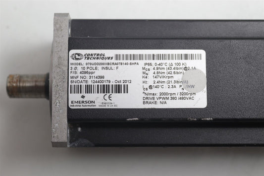 Control Techniques Unimotor Servo Motor ServoMotor 070UDD200XBCRA078140-SHPA