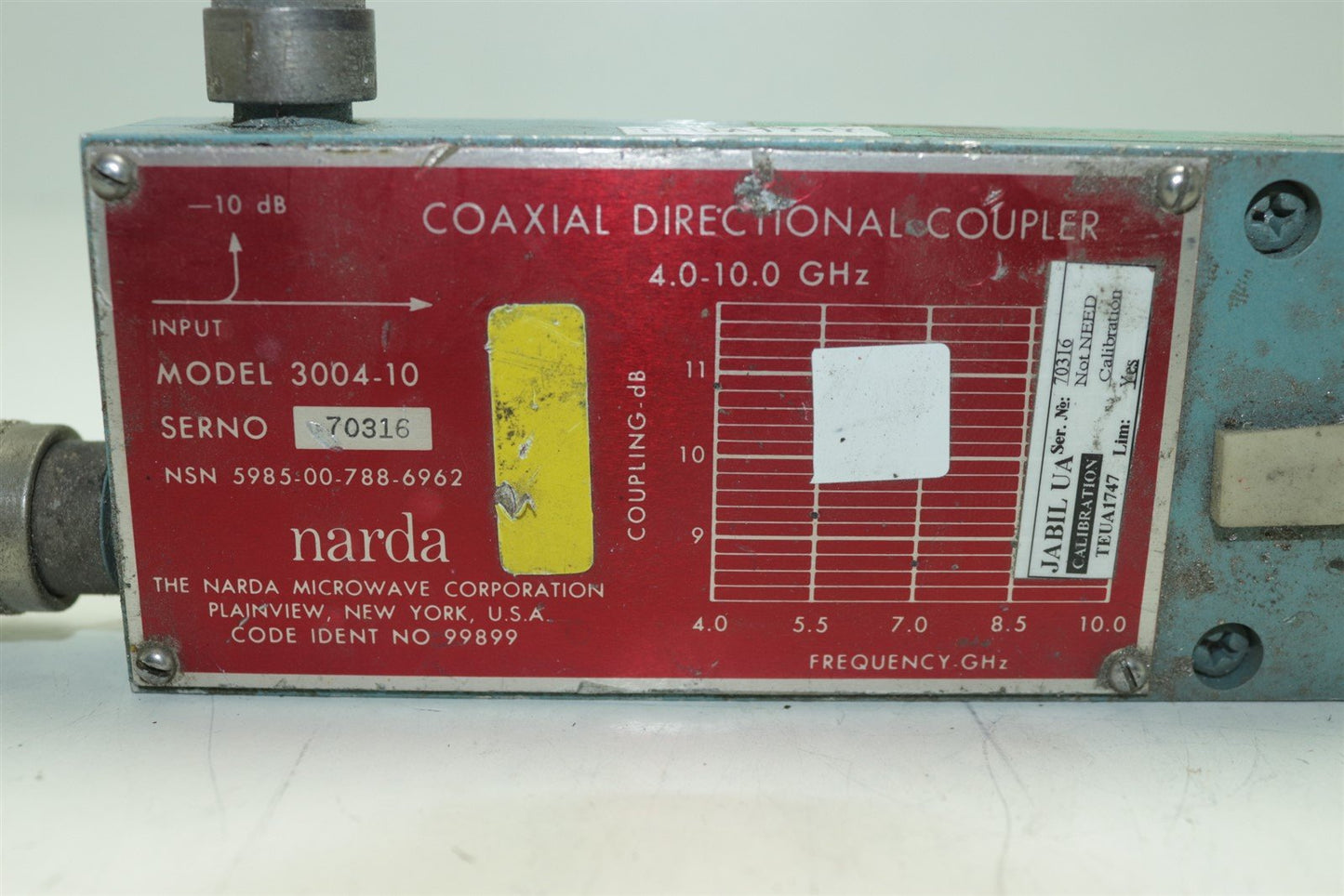 Narda Microwave 3004-10 Coaxial Directional Coupler 4.0 - 10.0 GHz