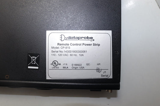 DataProbe Remote Control Panel Strip CP-815 110-120VAC 12A 8 Socket