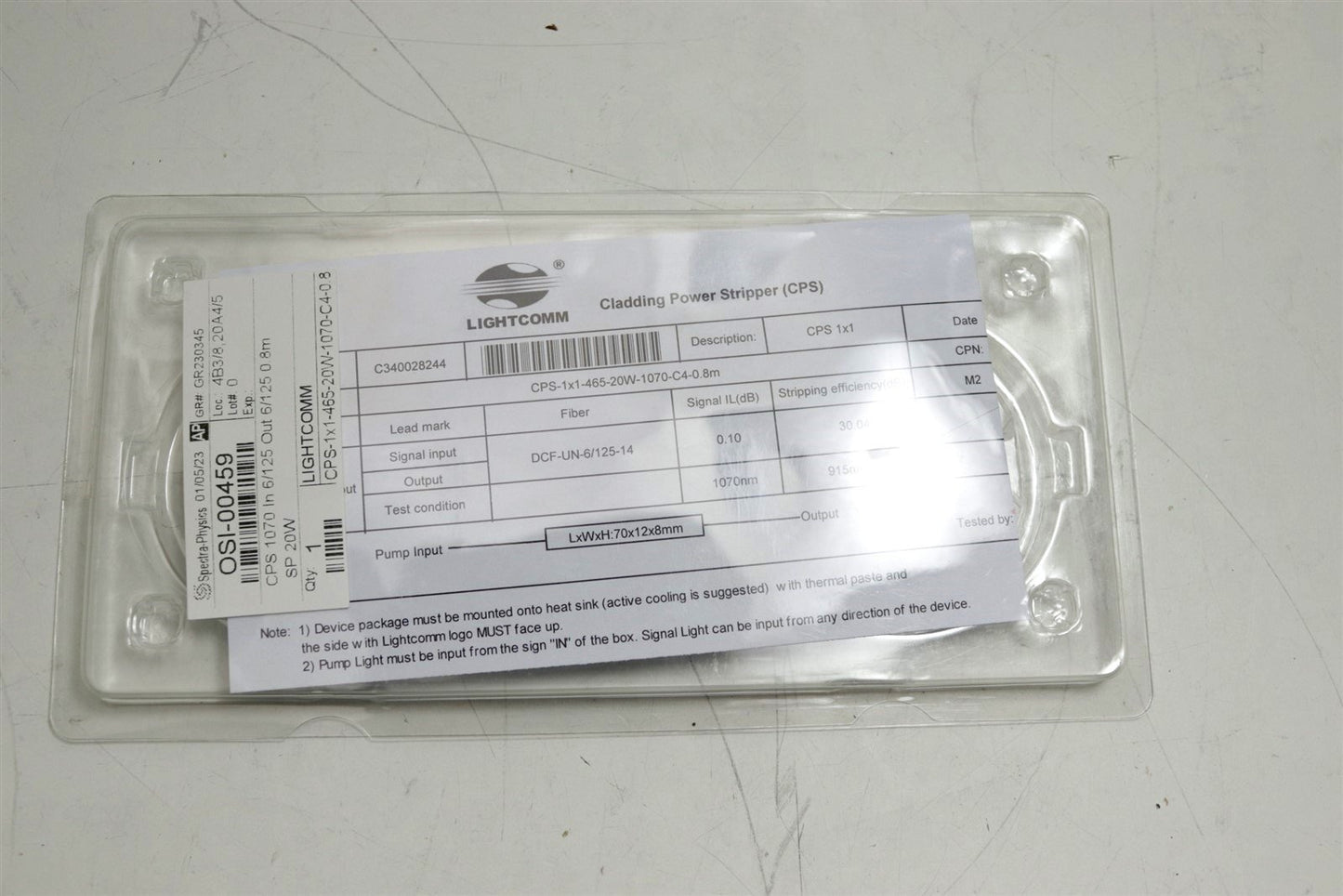 Lightcomm OSI-00459 1070nm Fiber Laser Cladding 915nm Power Stripper 6/125