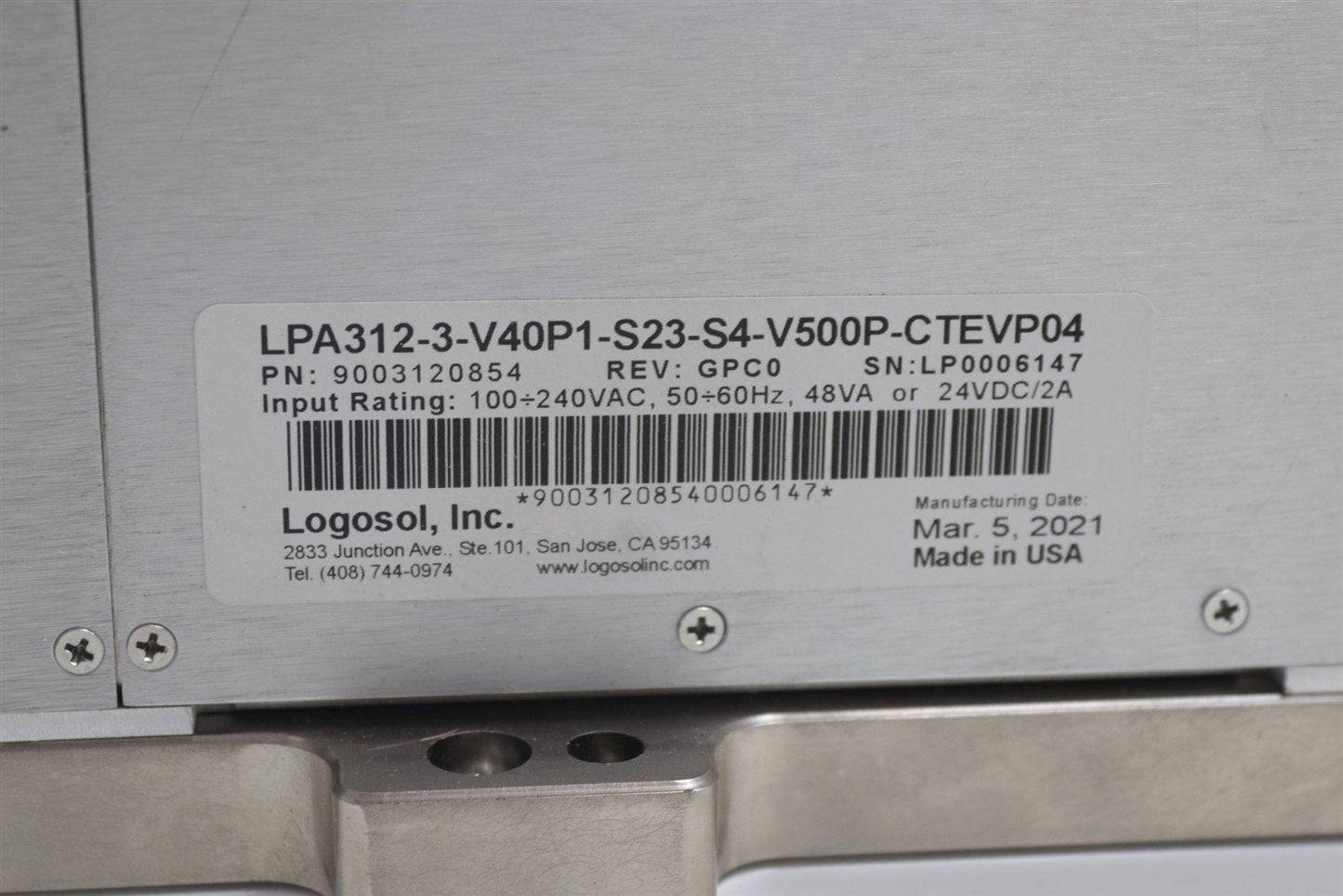 Logosol Standalone Wafer Prealigner 900312062 LPA312-3