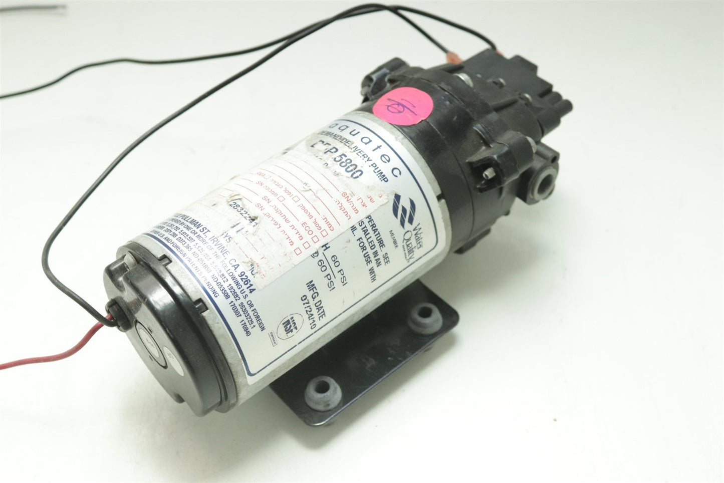 Aquatec DDP 5800 Pump 24VDC 2.3Amps@60PSI 1GPM Flow