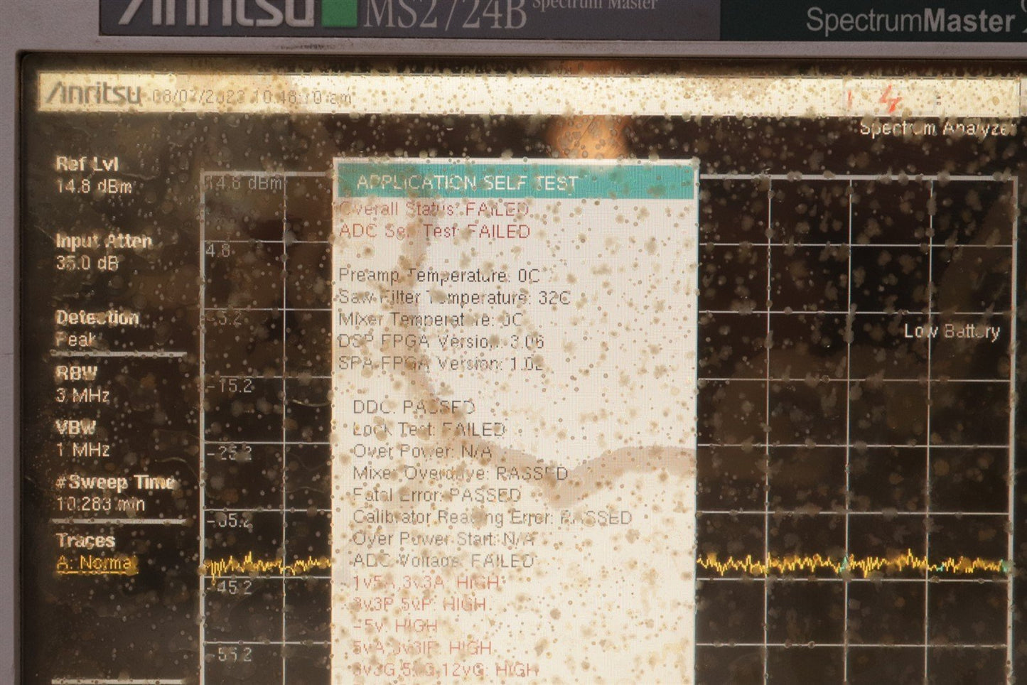 LOT OF 2 Anritsu MS2724B 9khz - 20GHz Spectrum Analyzer FOR PARTS
