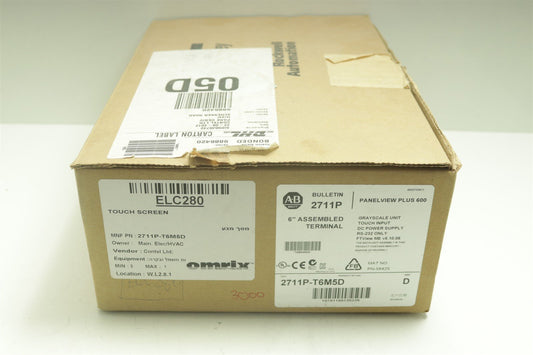 NEW Allen Bradley 2711P-T6M5D PanelView Plus 600 Grayscale Terminal