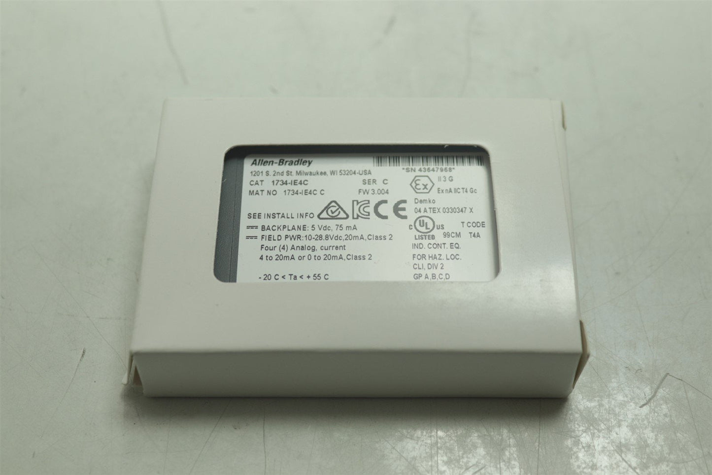 NEW Allen Bradley 1734-IE4C 4 Point Analog Input Module 1734IE4C