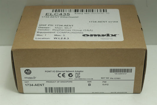NEW Allen Bradley 1734-AENT POINT I/O Ethernet Network Adaptor 1734AENT