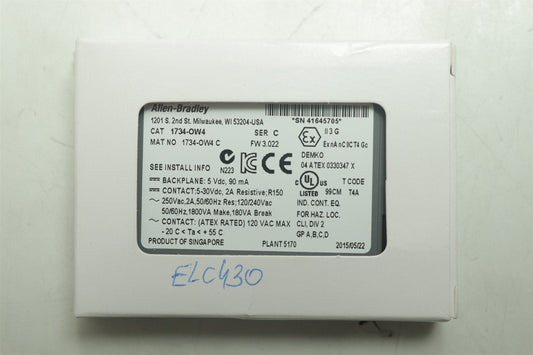NEW Allen Bradley 1734-OW4 POINT I/O 4 Point Digital Output Module 1734OW4