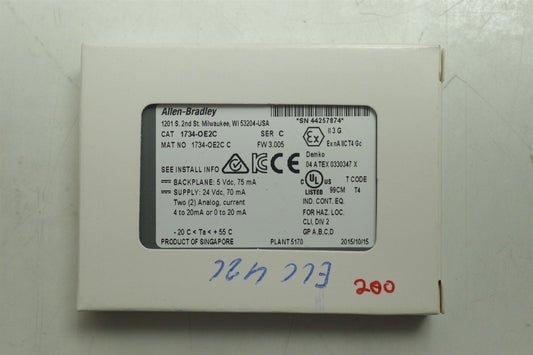 NEW Allen Bradley 1734-OE2C POINT I/O 2 Points Analog Output Module 1734OE2C