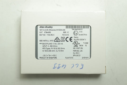 NEW Allen Bradley 1734-IR2 POINT I/O 2 Point RTD Input Module