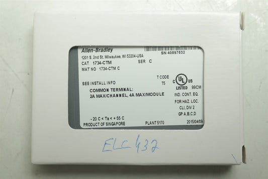 NEW Allen Bradley 1734-CTM Point I/O Common Terminal Module 1734CTM