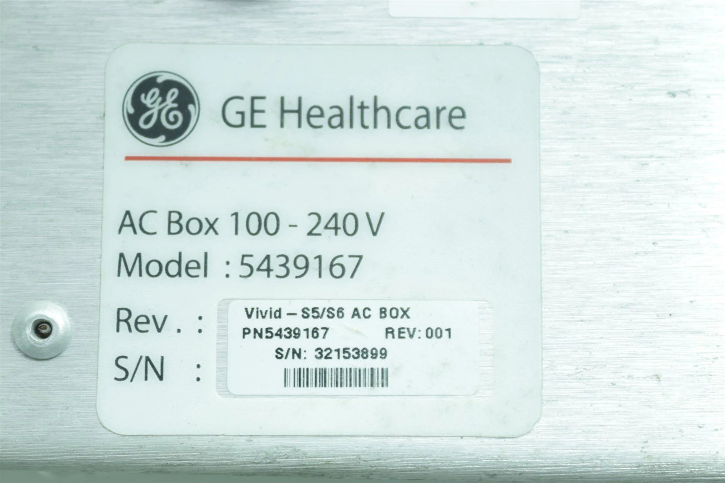GE HealthCare Vivid S5/S6 Power Supply AC BOX 100-240V 5439167 TESTED